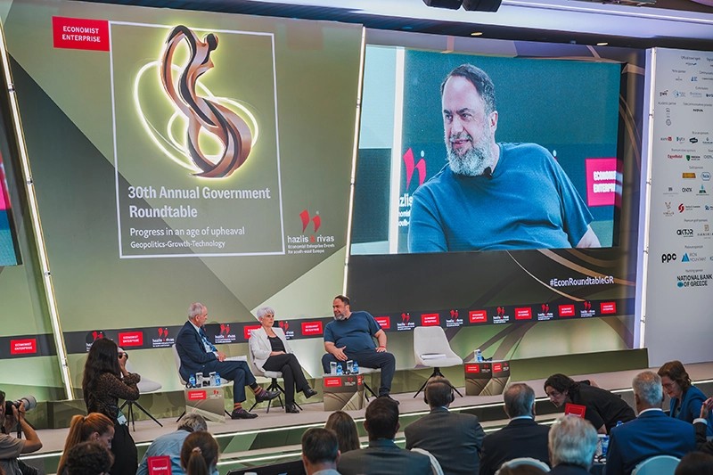 Evangelos Marinakis and Angeliki Frangou at The Economist’s 30th Annual Government Roundtable-Greece