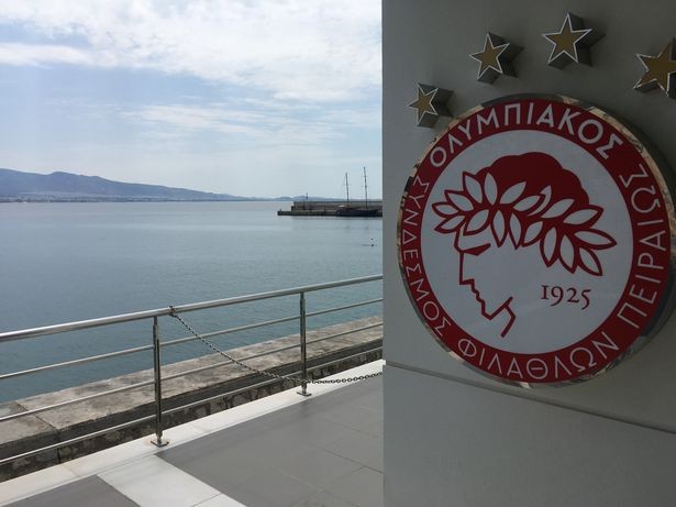 The Olympiacos offices sit on the waterfront in Piraeus